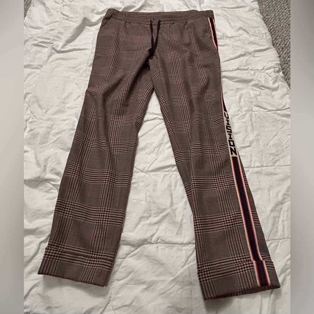 Woman Cambio Plaid pants with trim detail
